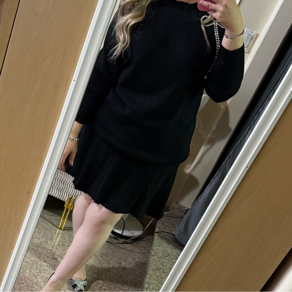 Black Sweater and Skirt Set